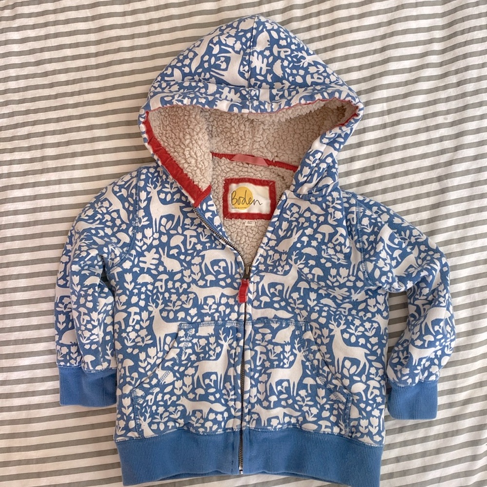 Mini Boden full zip sweatshirt